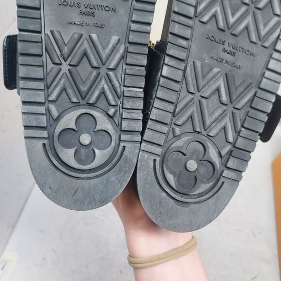 LOUIS VUITTON Black LV Monogram Bom Dia Flat Slide Sandal - Picture 12 of 14